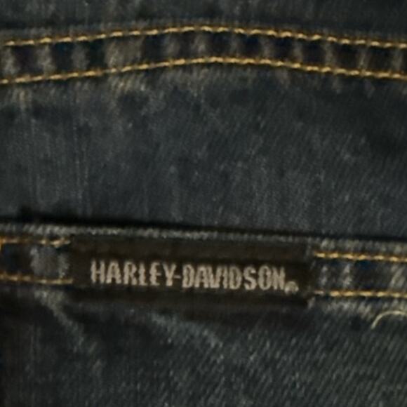Harley-Davidson Straight Leg Relaxed Fit Jeans Men’s Dark Wash Denim Size 42X30 - Picture 4 of 7
